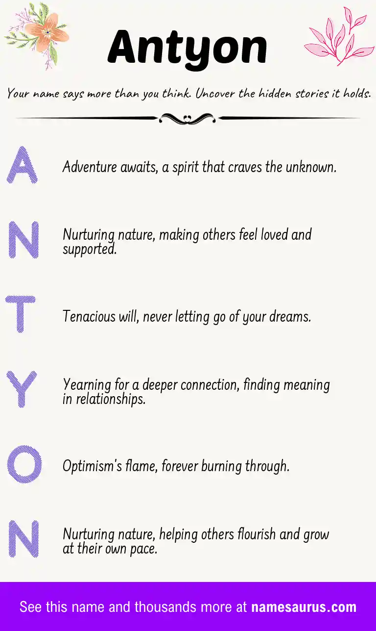 Acrostic poem about Antyon.