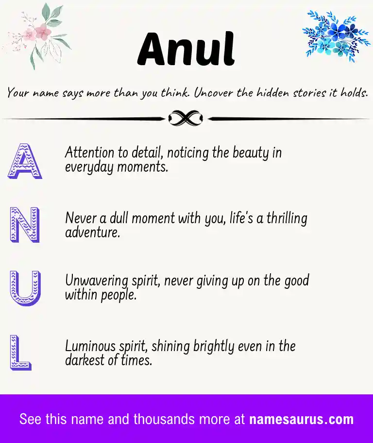 Acrostic poem about Anul.