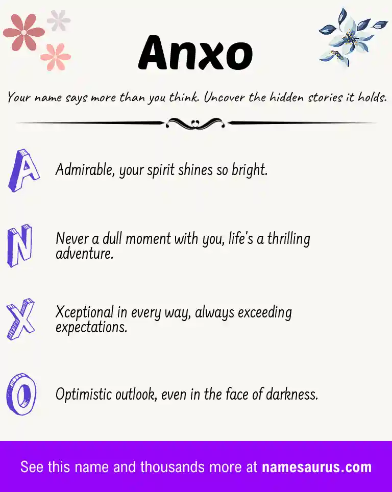 Acrostic poem about Anxo.