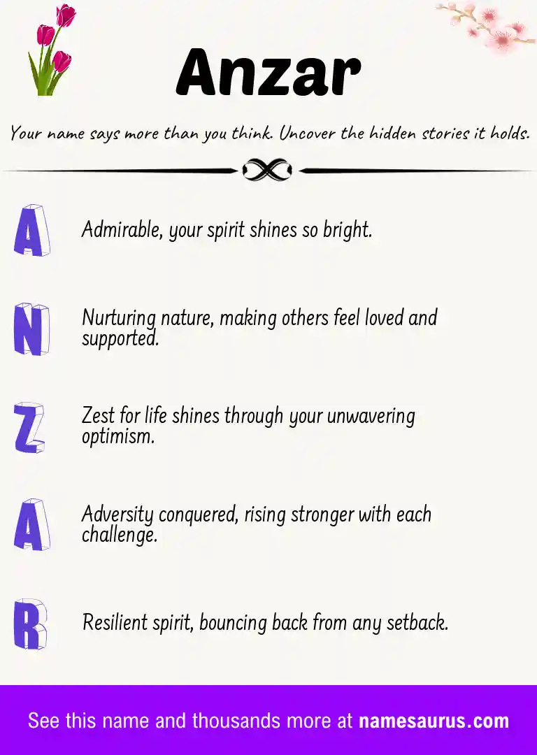 Acrostic poem about Anzar.