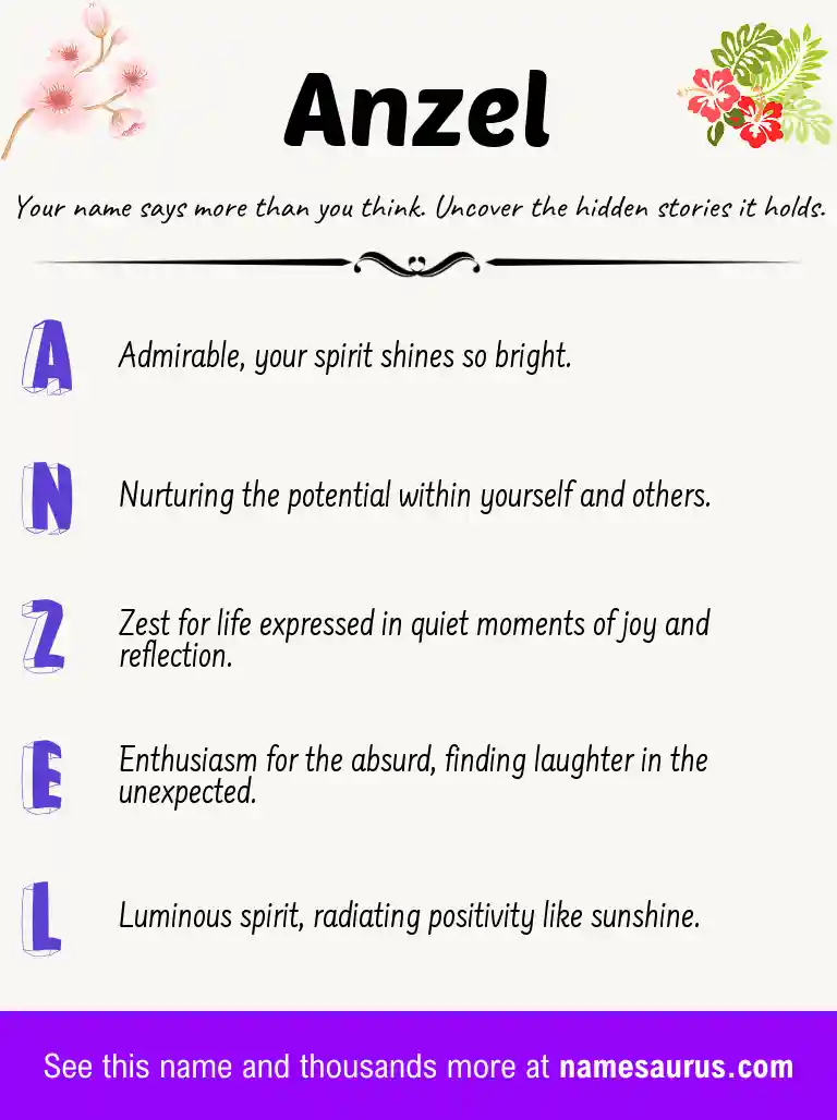 Acrostic poem about Anzel.