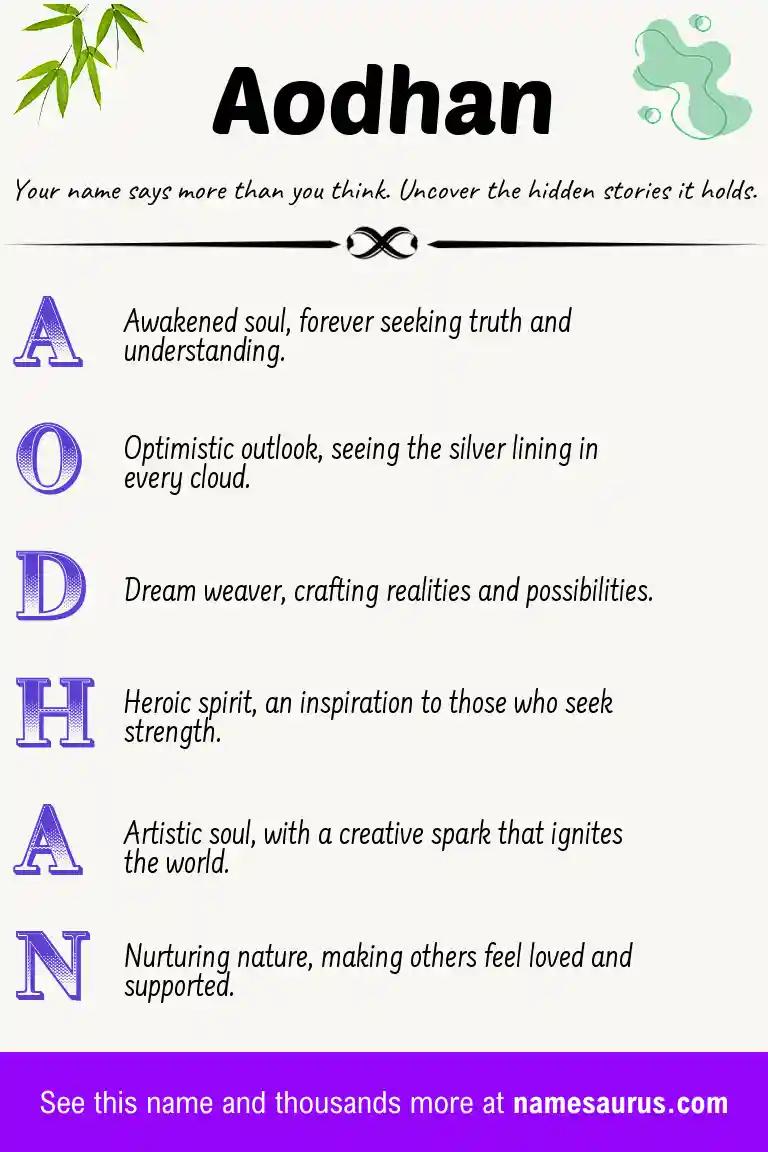 Acrostic poem about Aodhan.