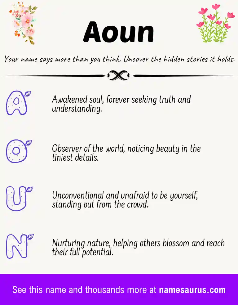 Acrostic poem about Aoun.