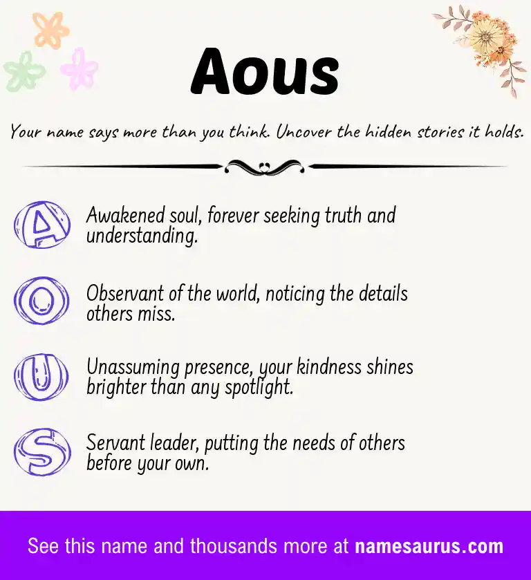Acrostic poem about Aous.