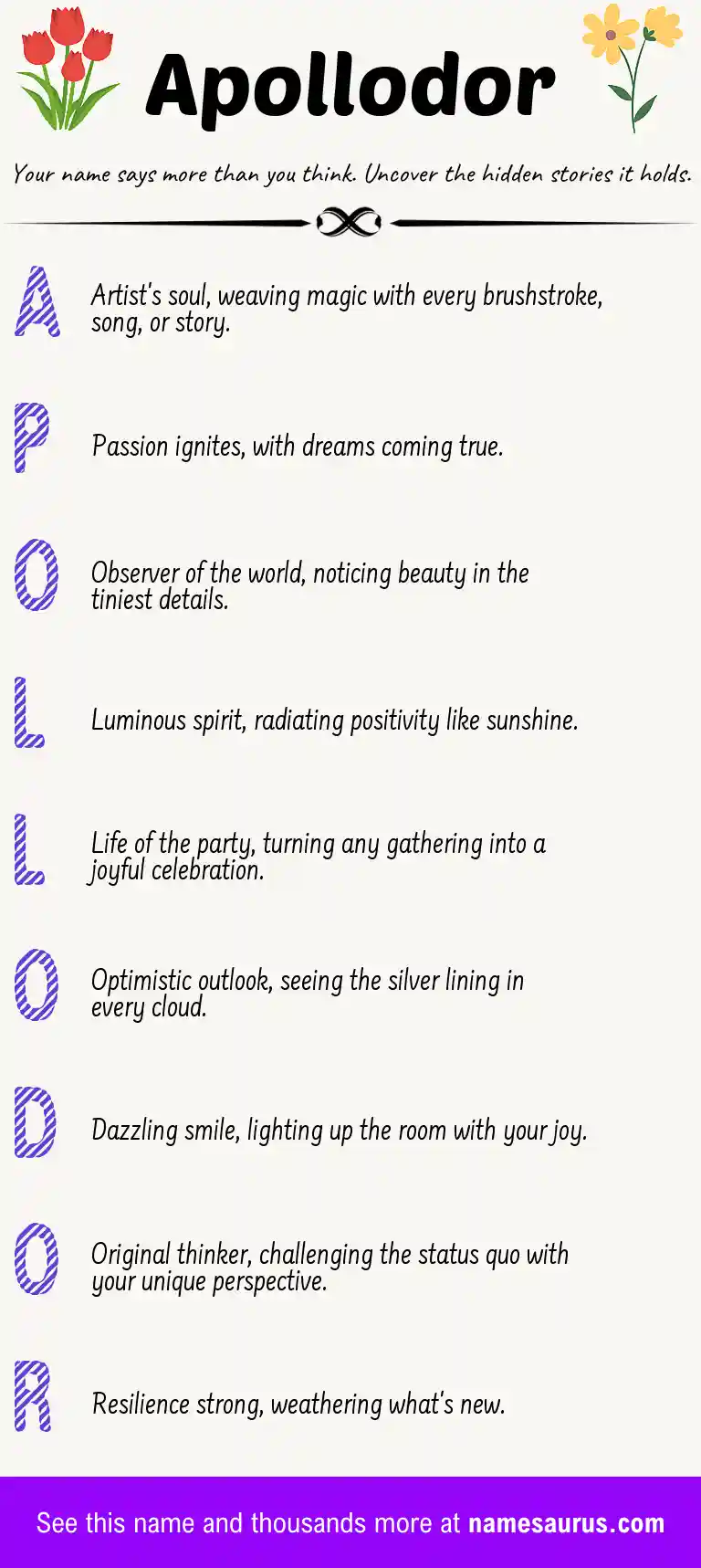 Acrostic poem about Apollodor.