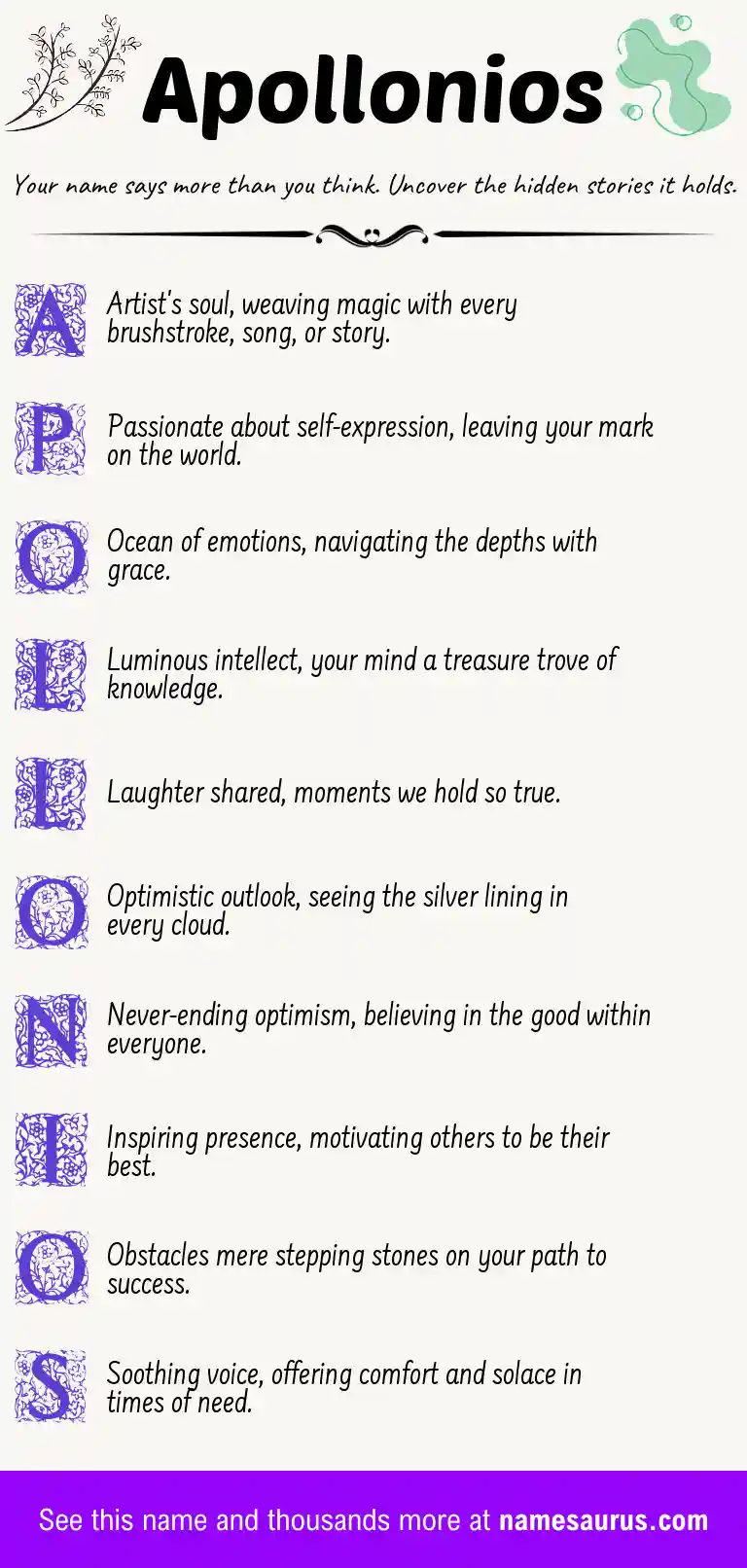 Acrostic poem about Apollonios.