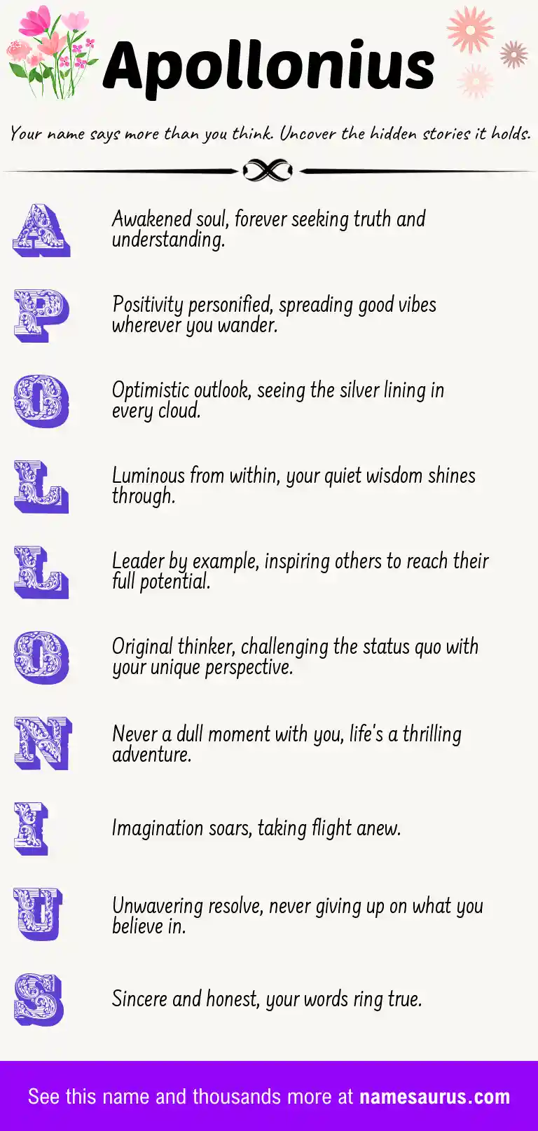 Acrostic poem about Apollonius.