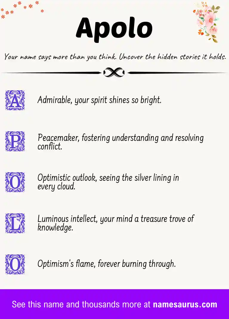 Acrostic poem about Apolo.