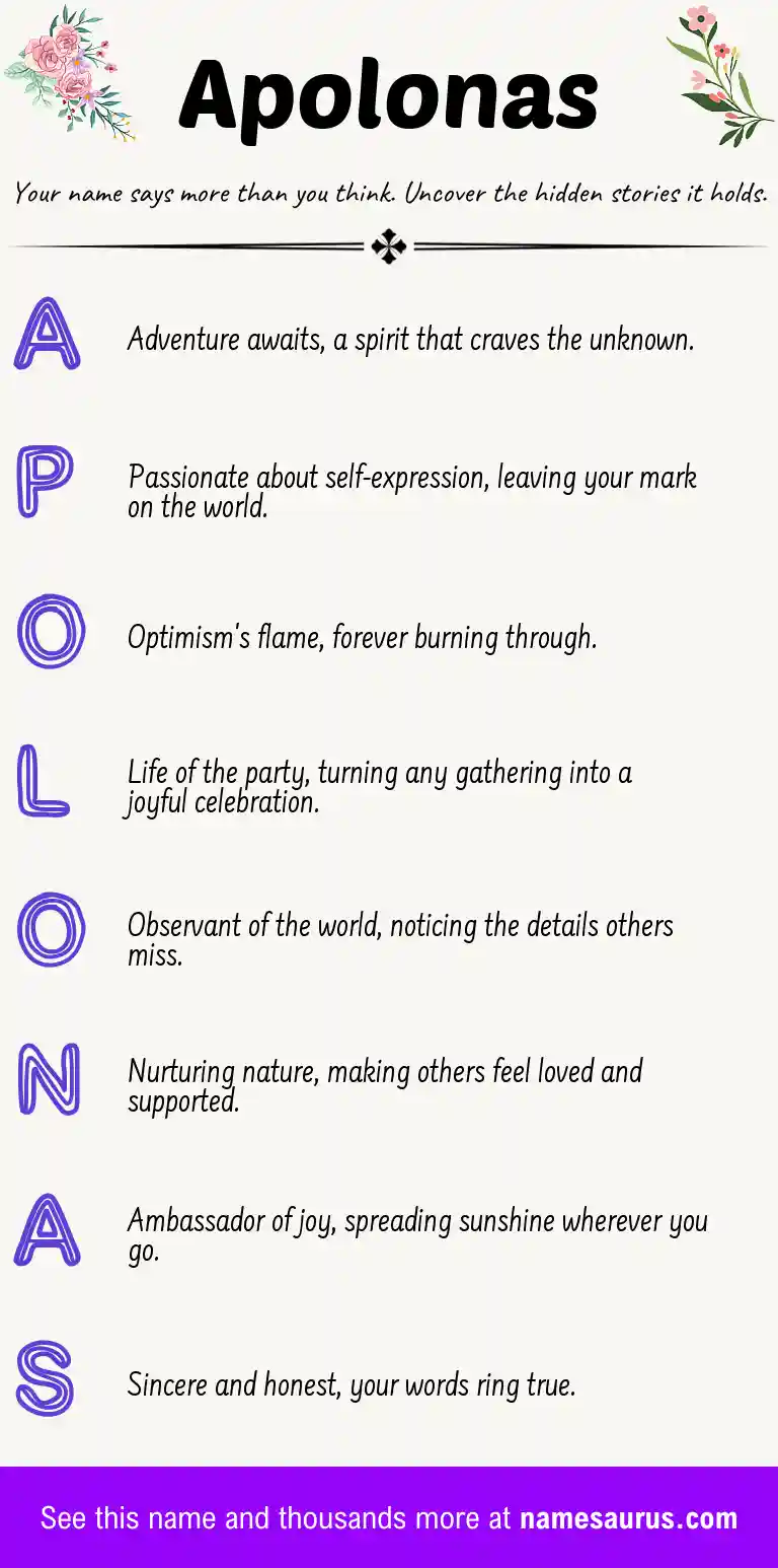 Acrostic poem about Apolonas.