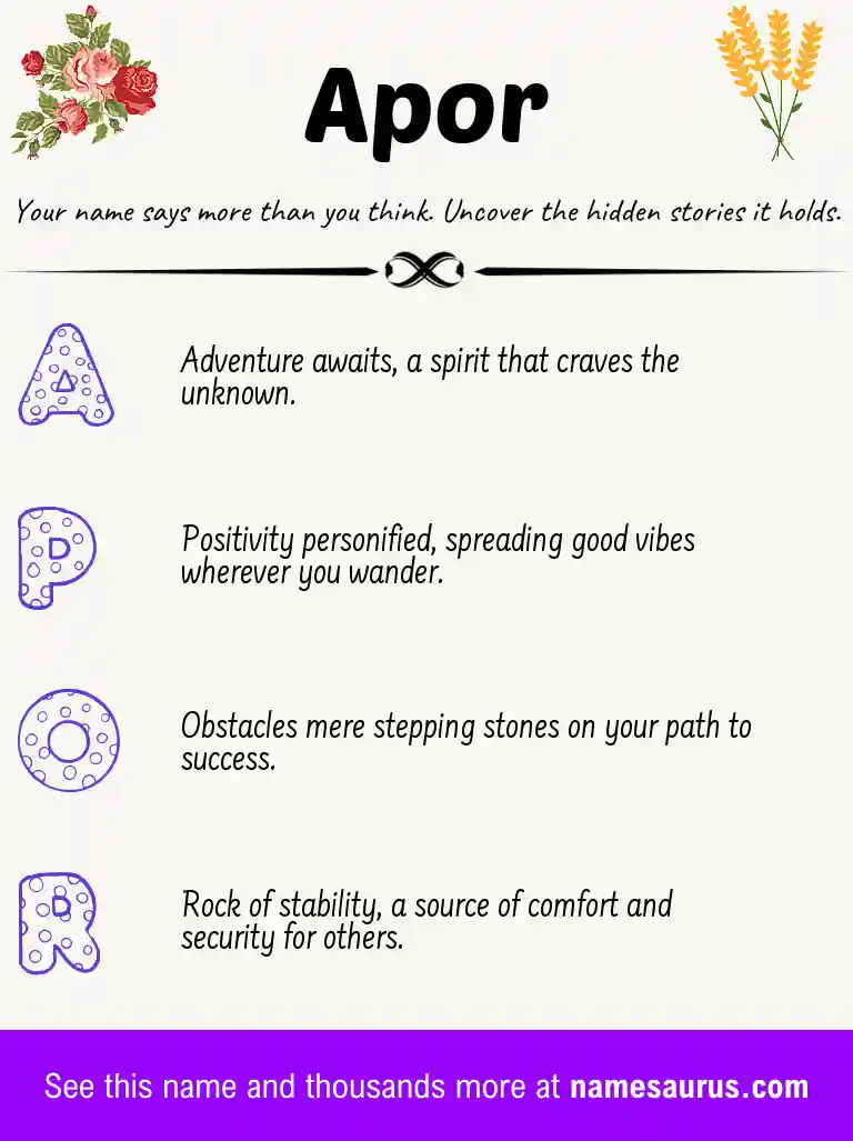 Acrostic poem about Apor.