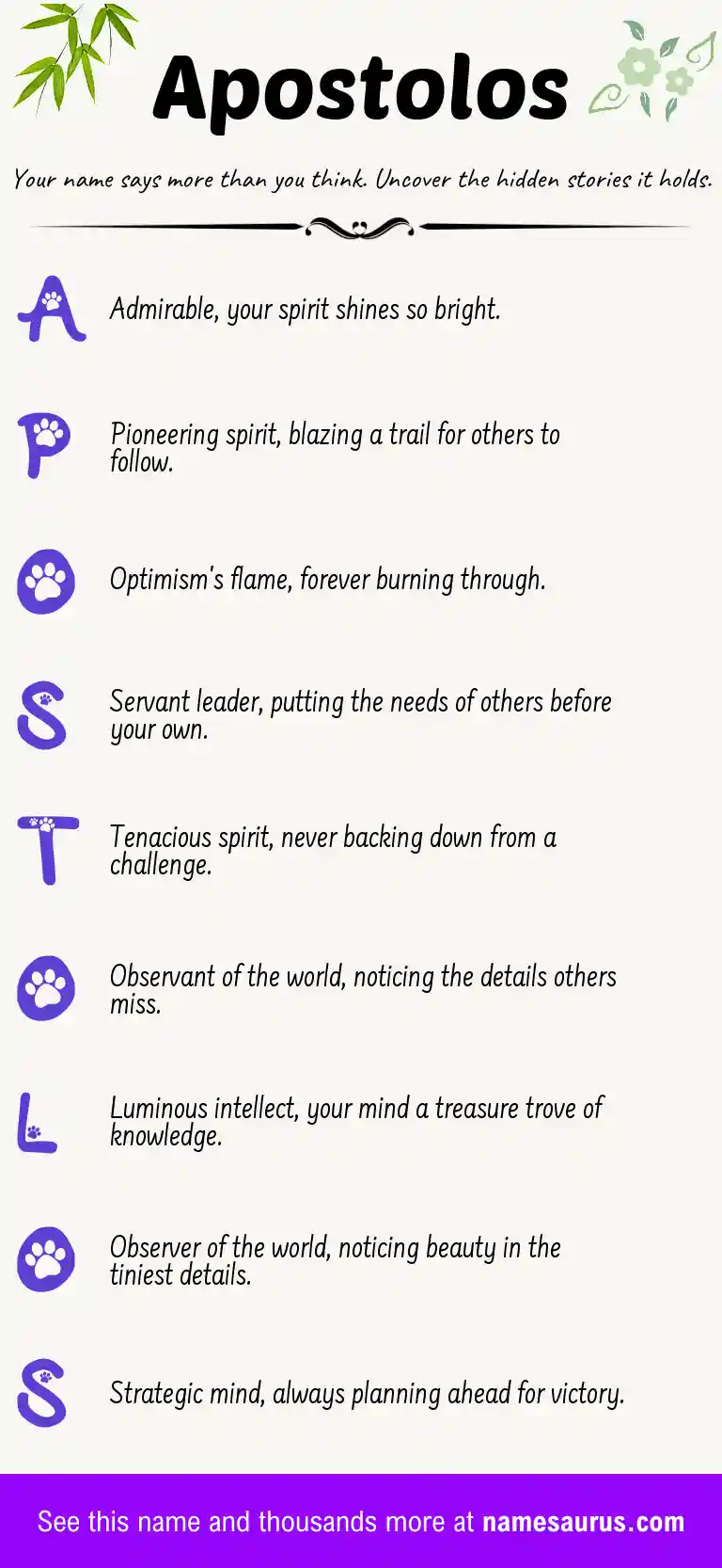 Acrostic poem about Apostolos.