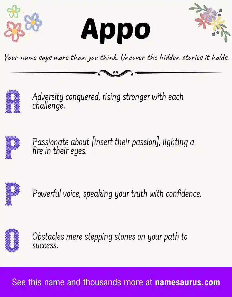 Acrostic poem about Appo.