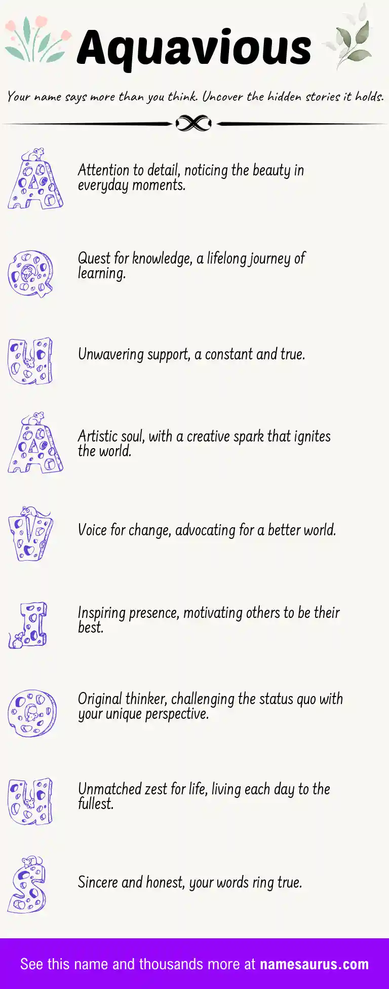 Acrostic poem about Aquavious.