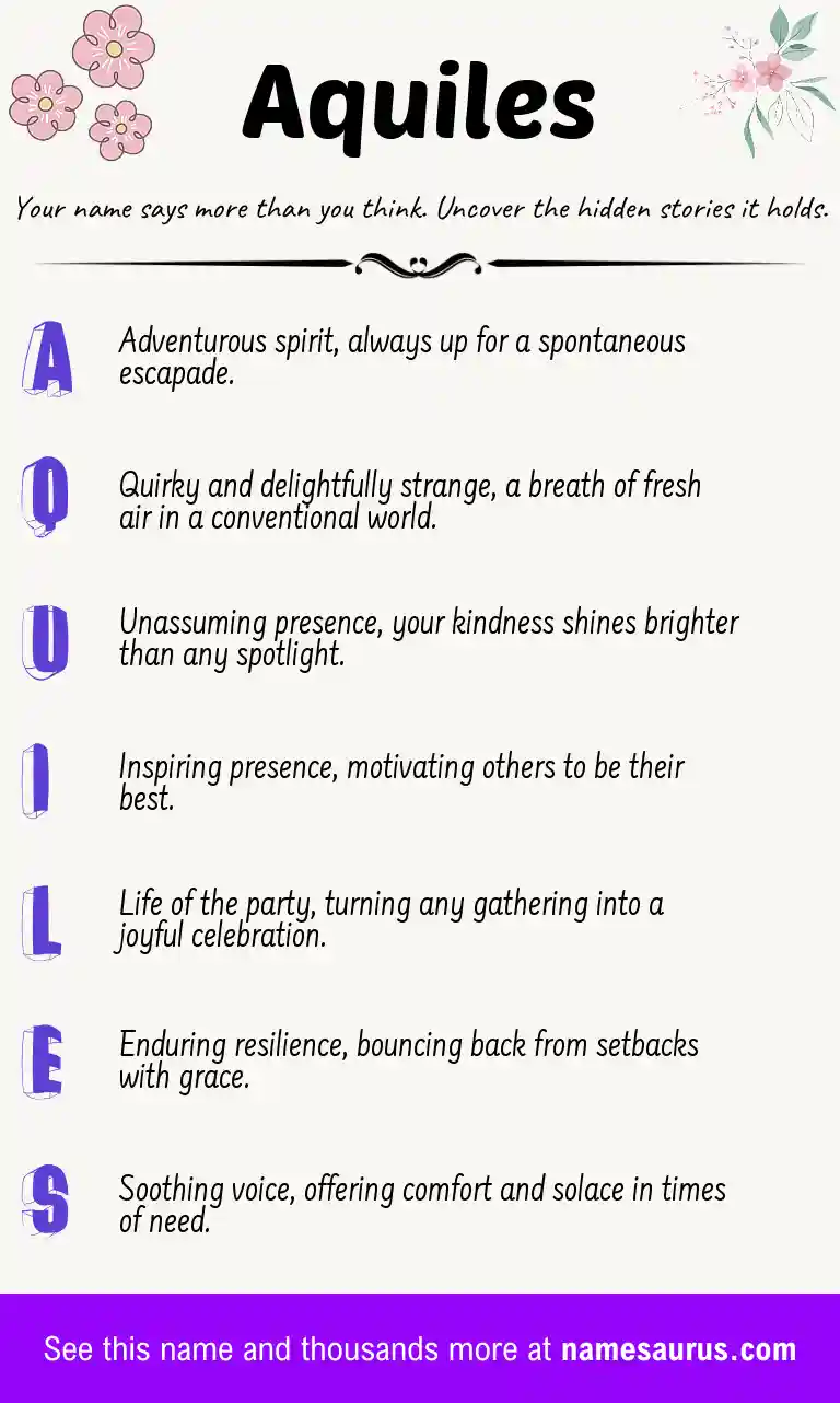 Acrostic poem about Aquiles.