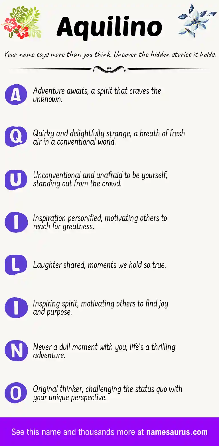 Acrostic poem about Aquilino.