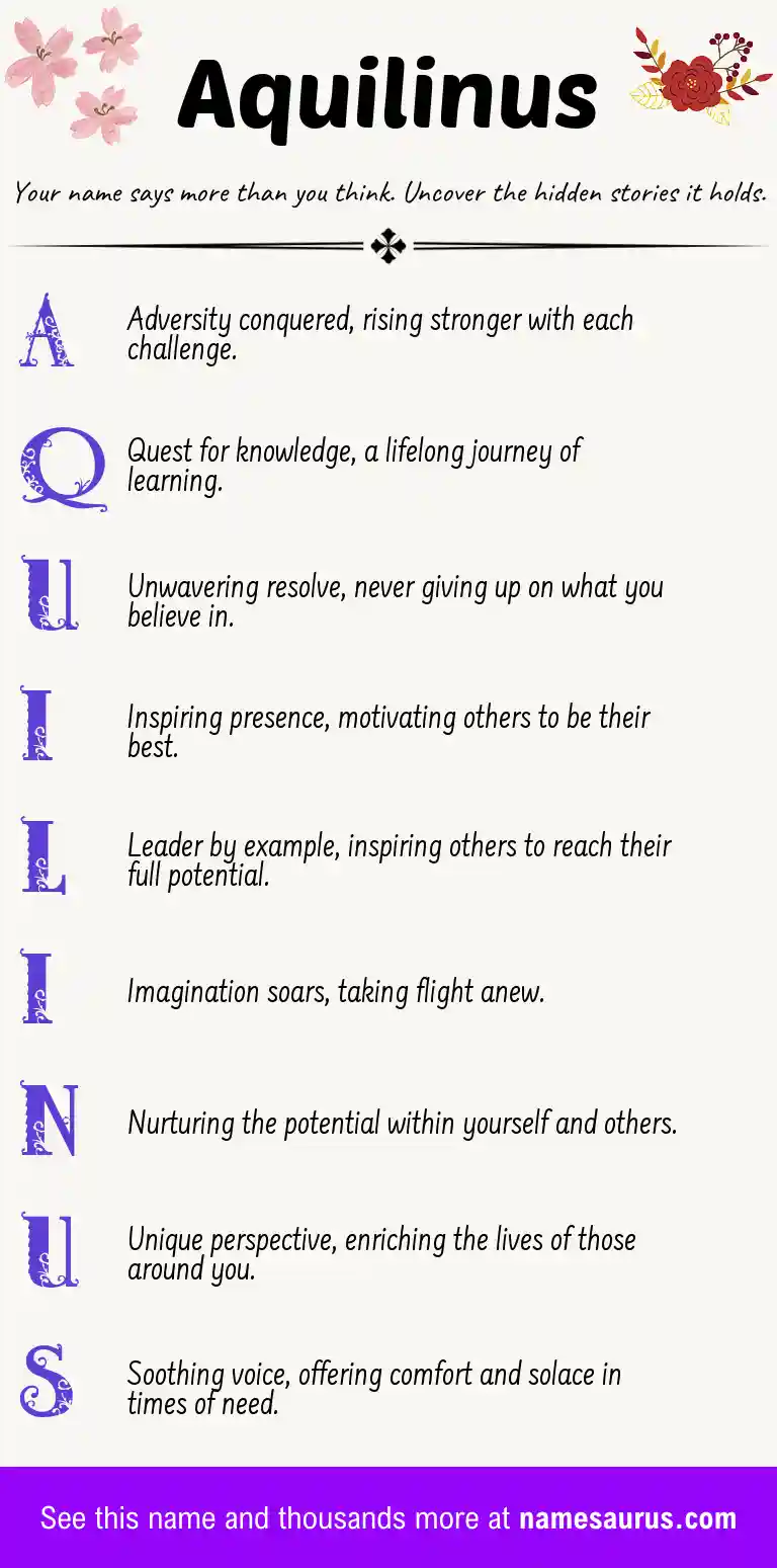 Acrostic poem about Aquilinus.