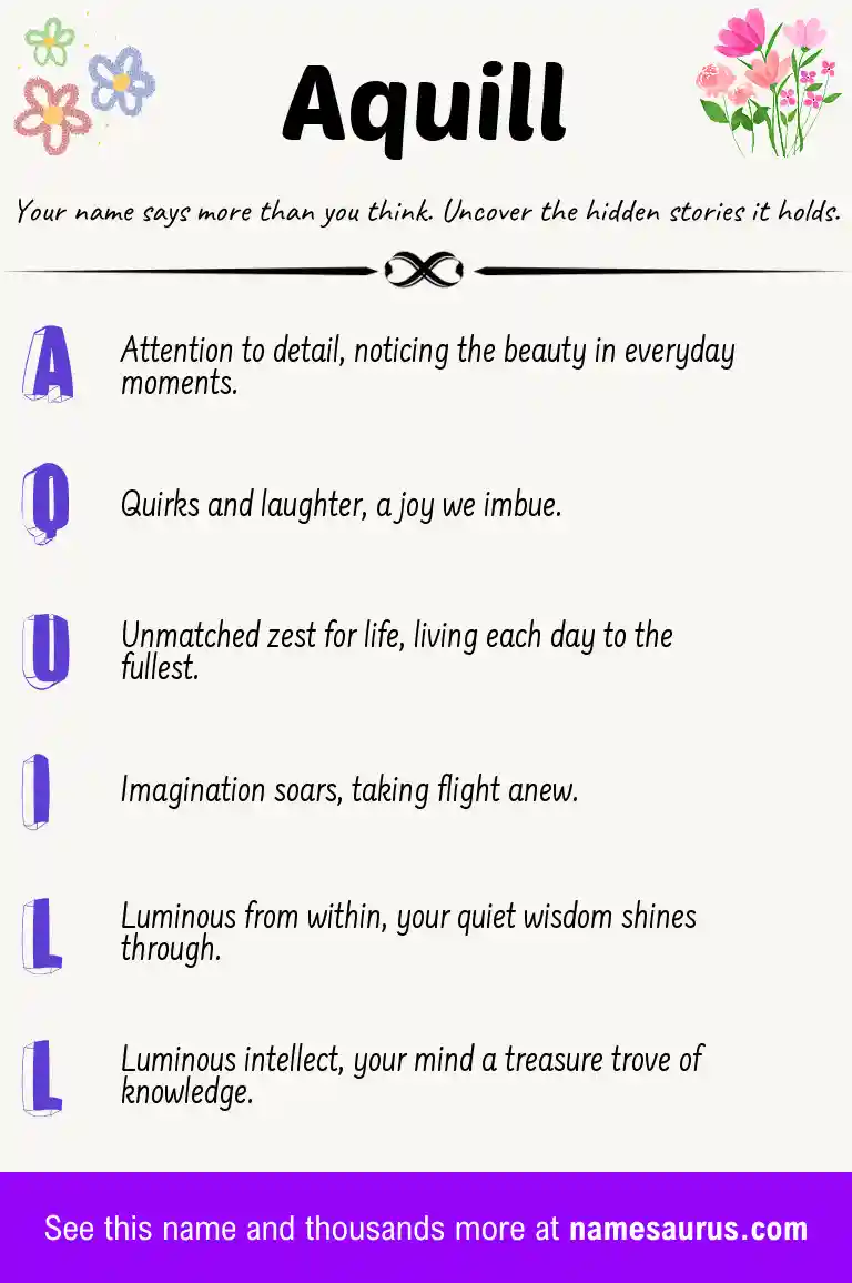 Acrostic poem about Aquill.