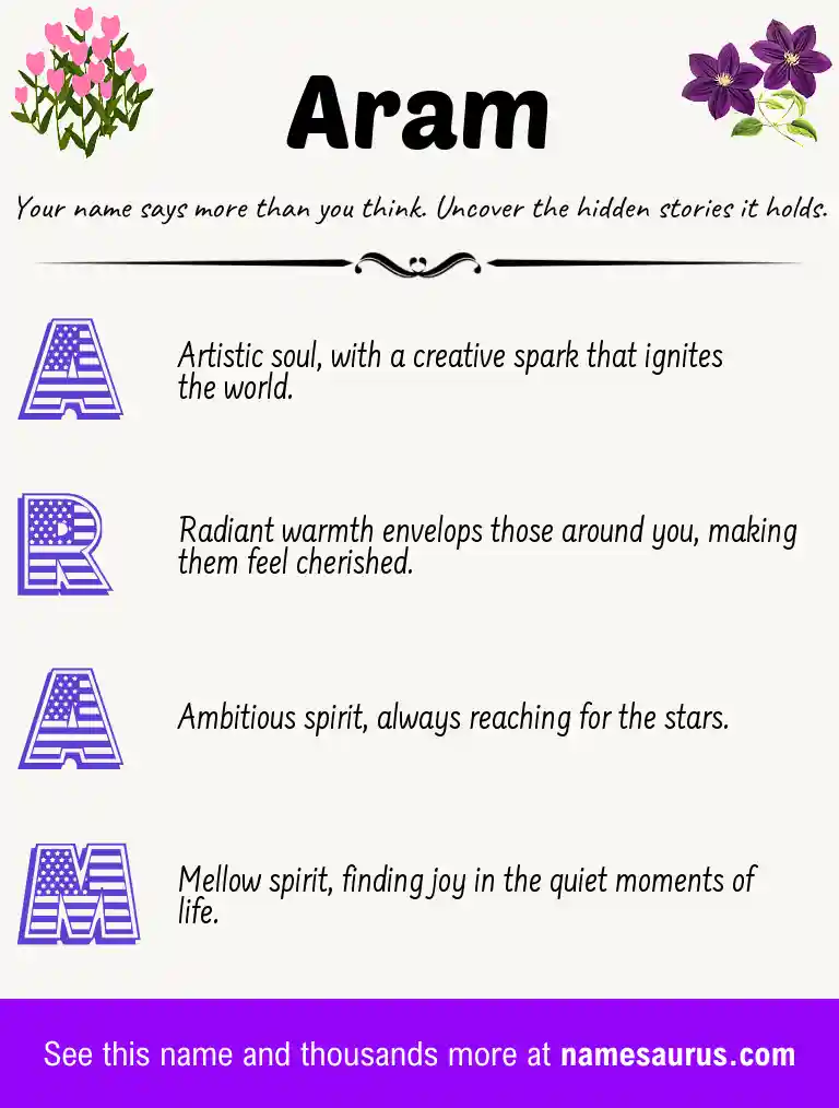 Acrostic poem about Aram.