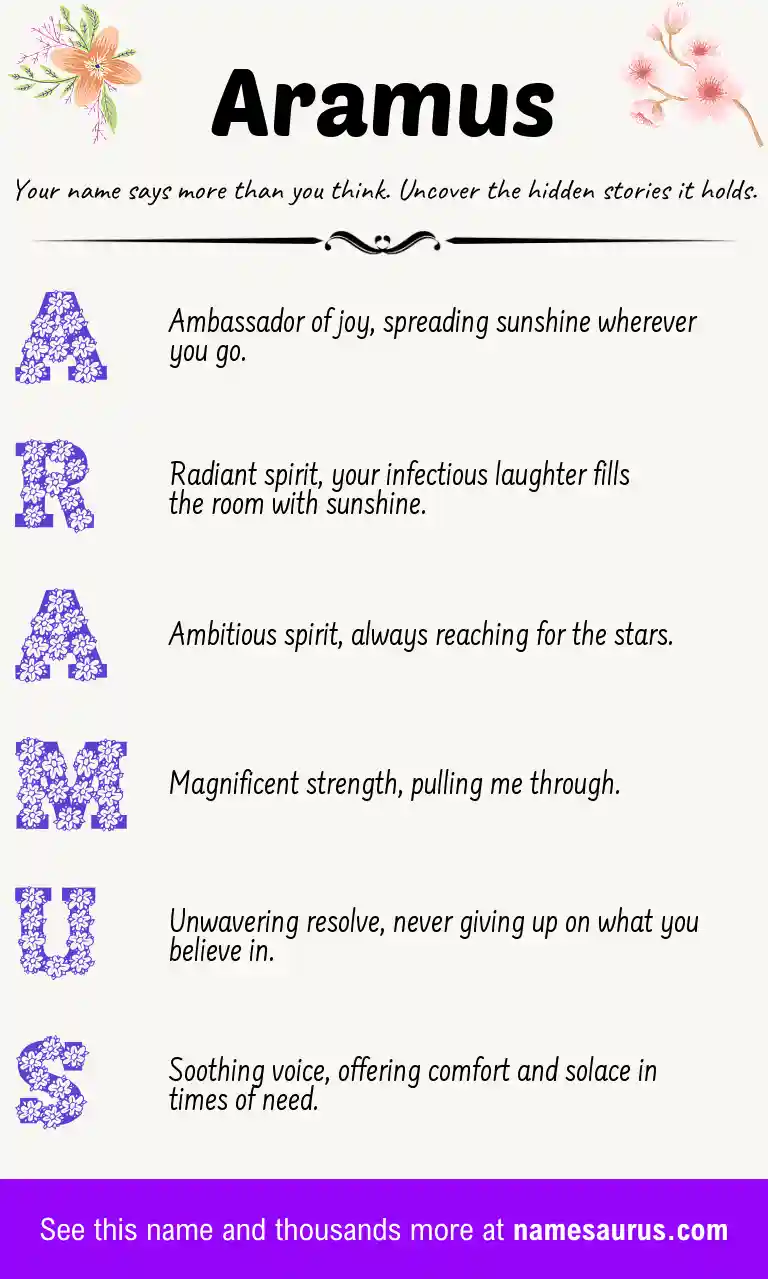 Acrostic poem about Aramus.