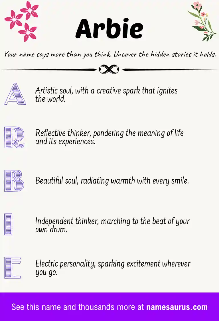 Acrostic poem about Arbie.