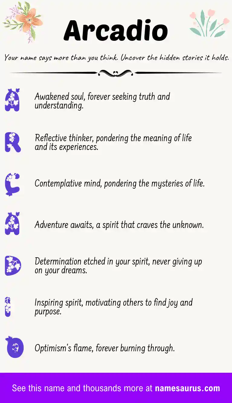 Acrostic poem about Arcadio.