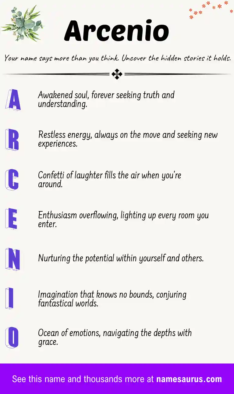 Acrostic poem about Arcenio.