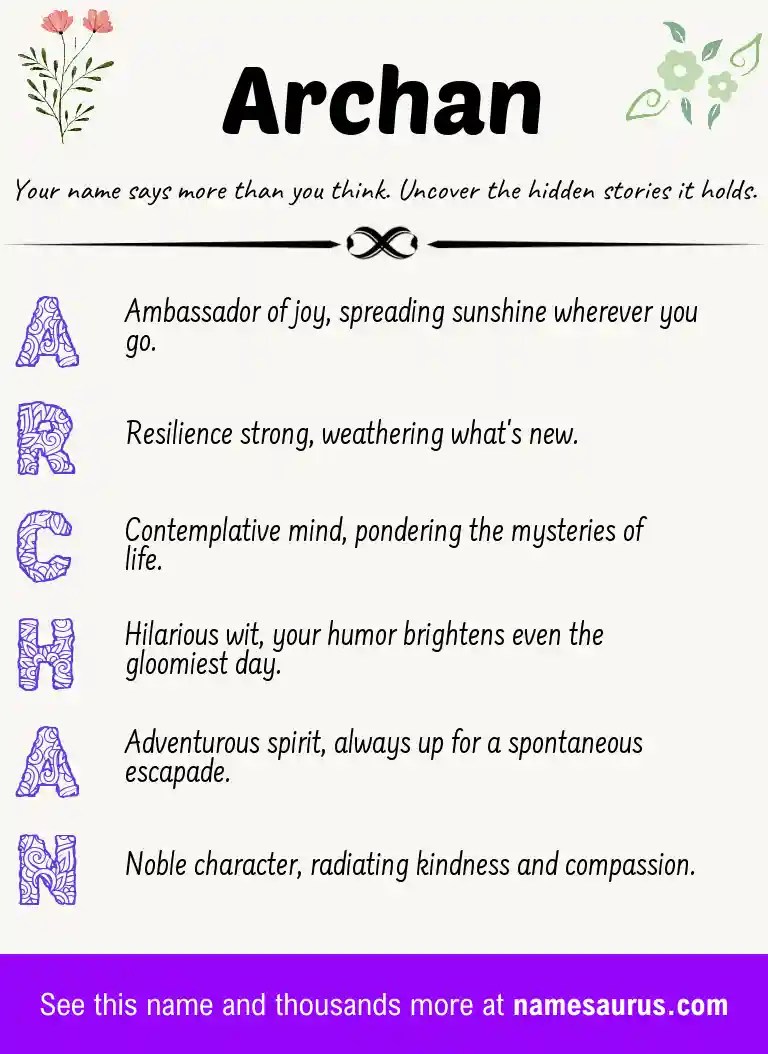 Acrostic poem about Archan.