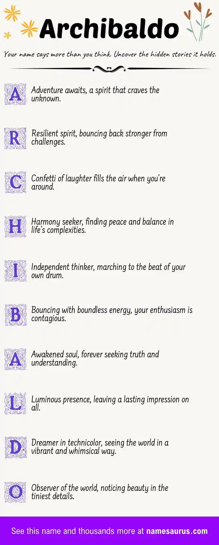 Acrostic poem about Archibaldo.