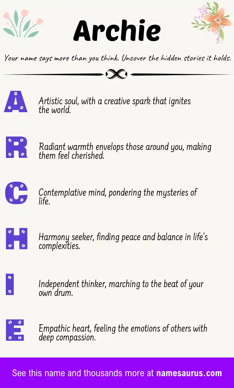 Acrostic poem about Archie.