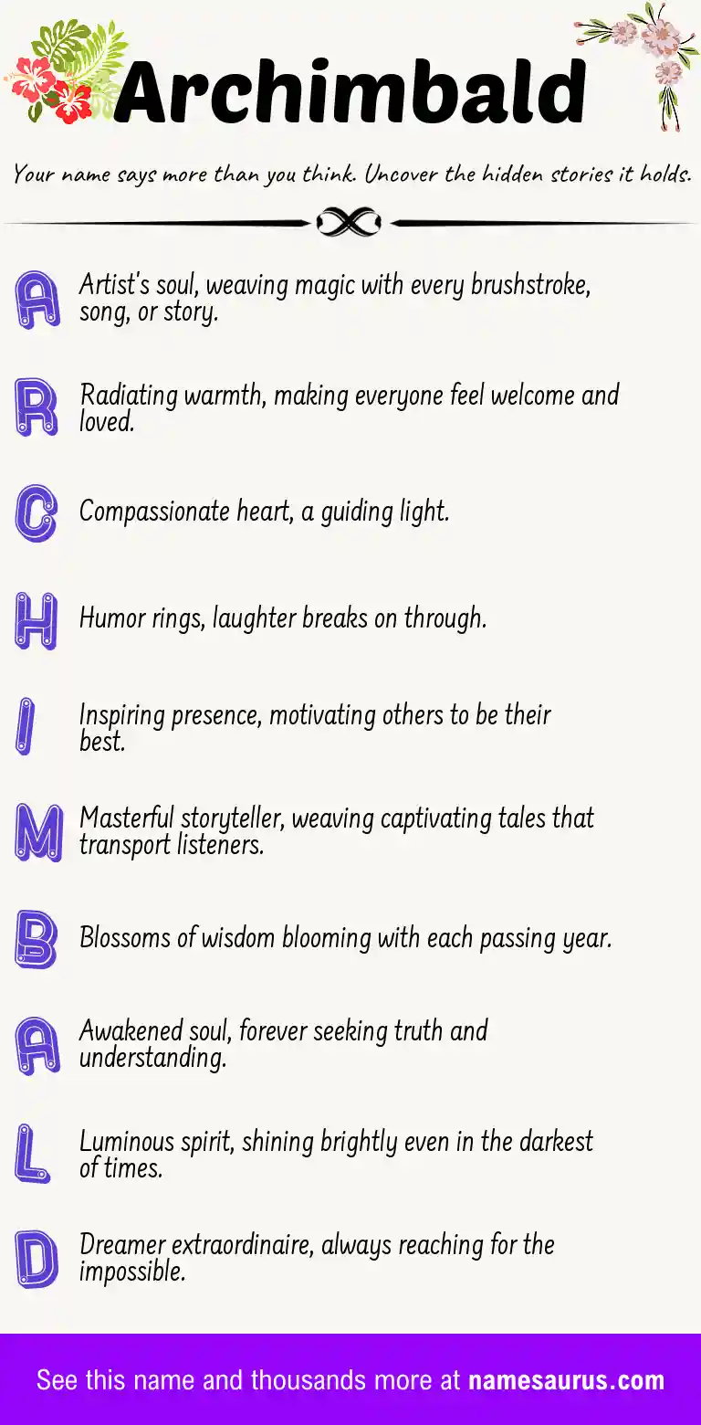 Acrostic poem about Archimbald.