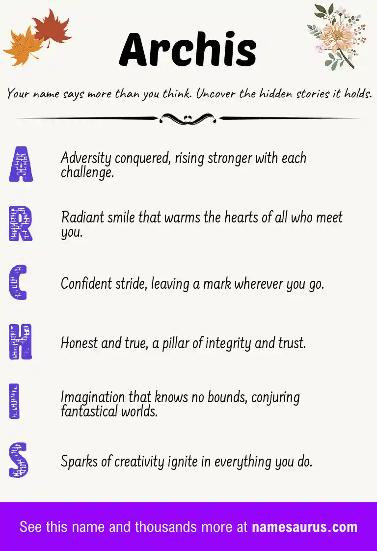 Acrostic poem about Archis.