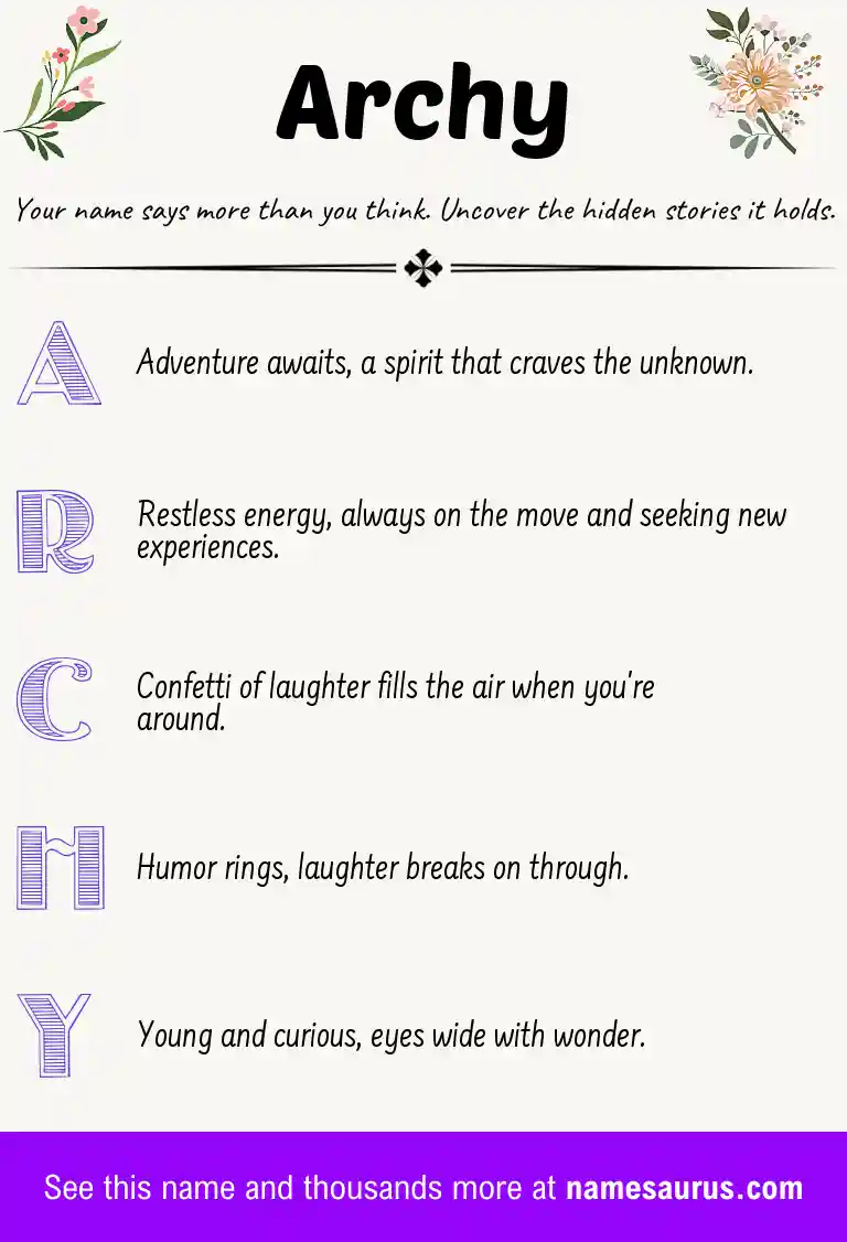 Acrostic poem about Archy.