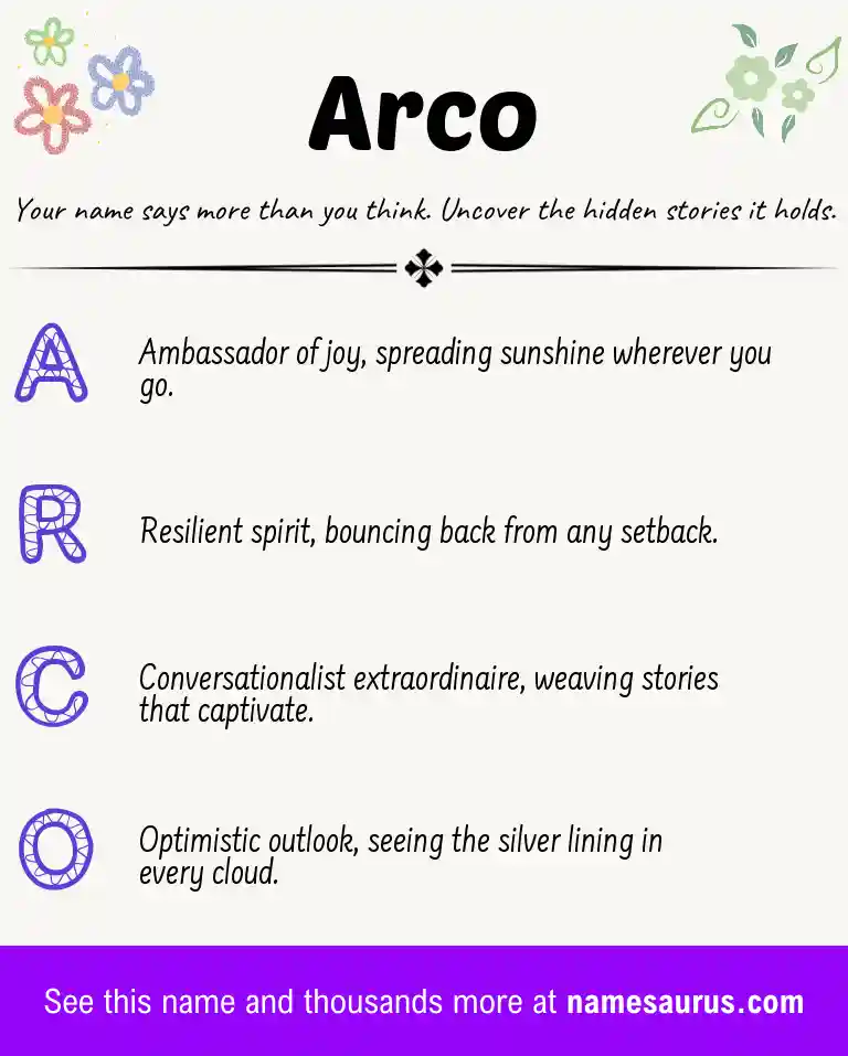 Acrostic poem about Arco.