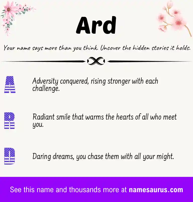 Acrostic poem about Ard.