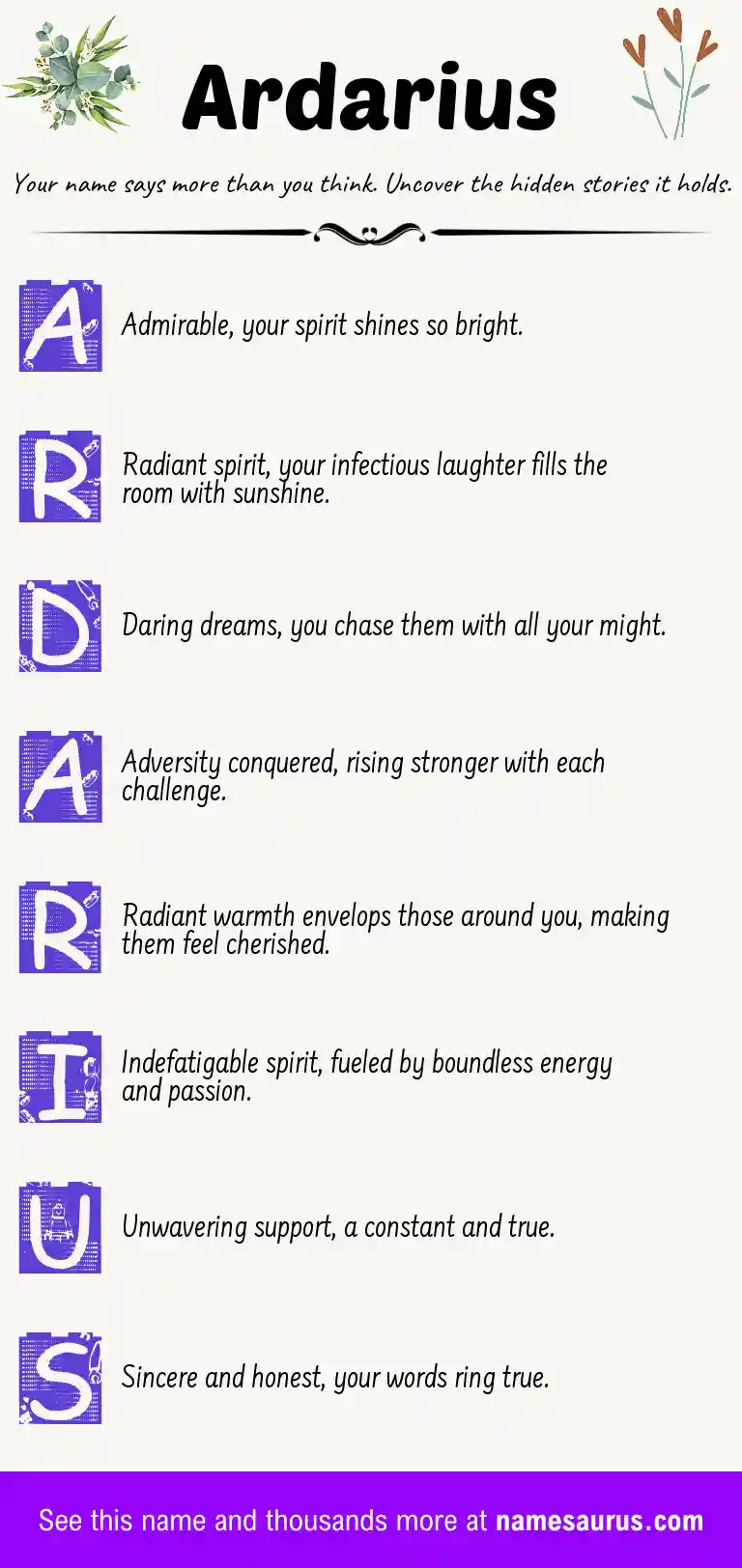 Acrostic poem about Ardarius.