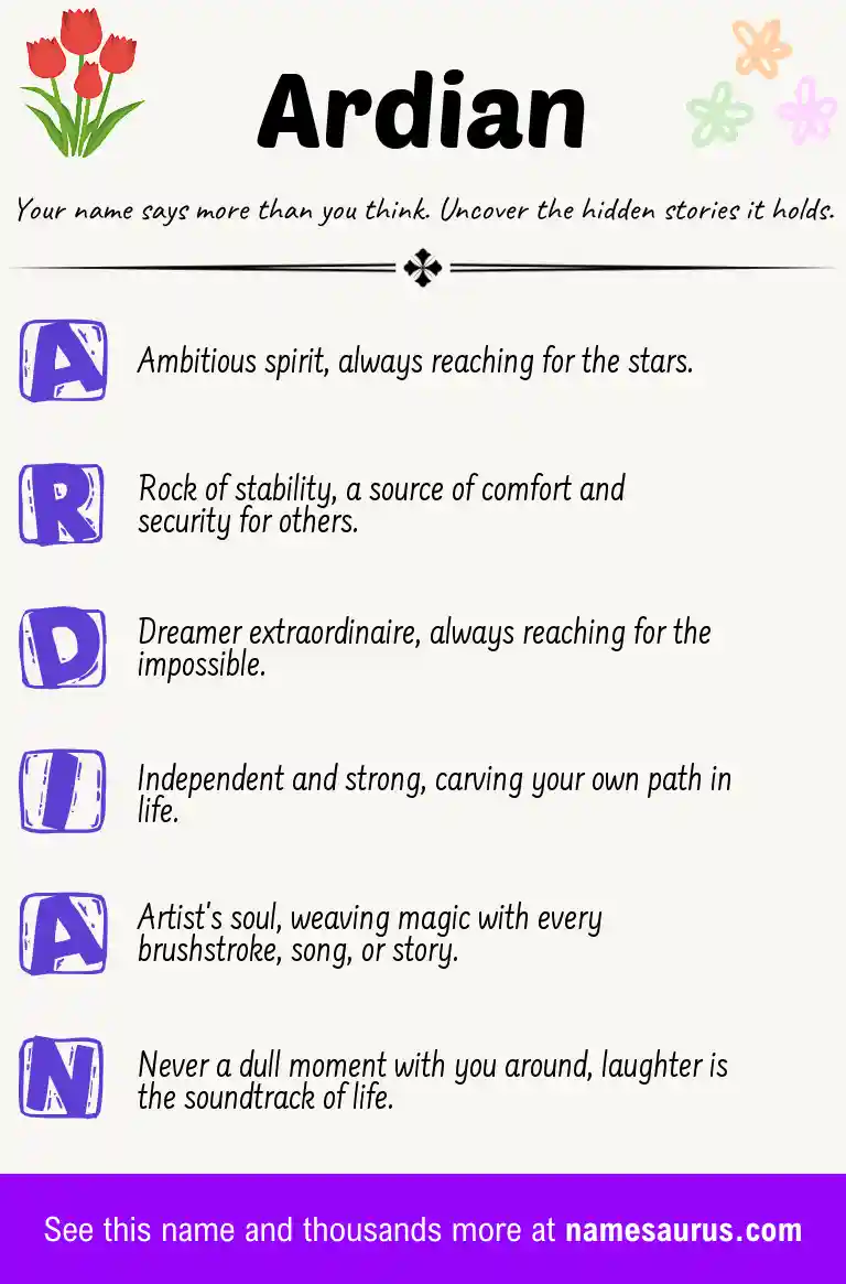 Acrostic poem about Ardian.