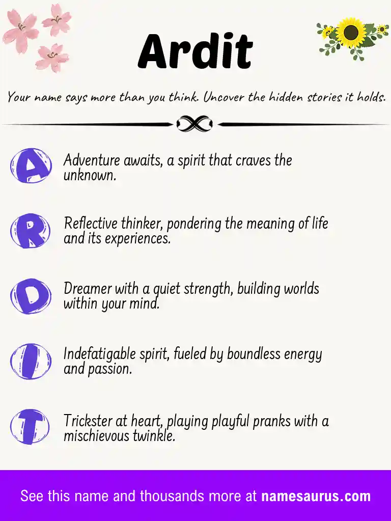 Acrostic poem about Ardit.