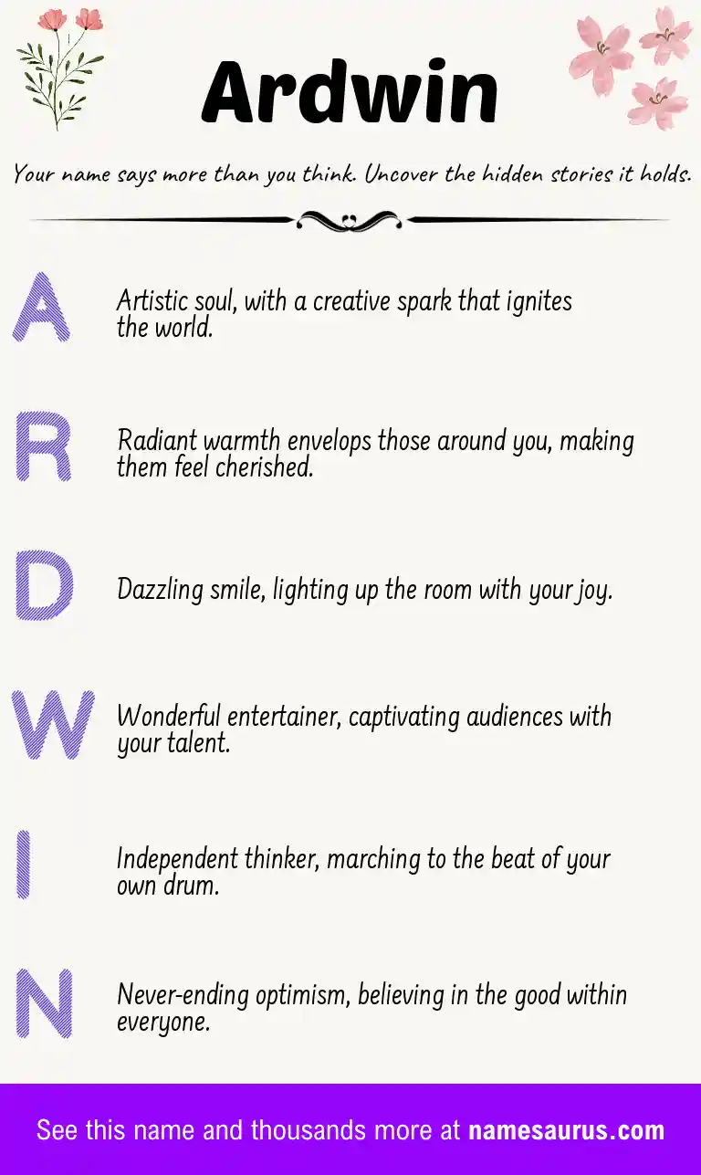 Acrostic poem about Ardwin.