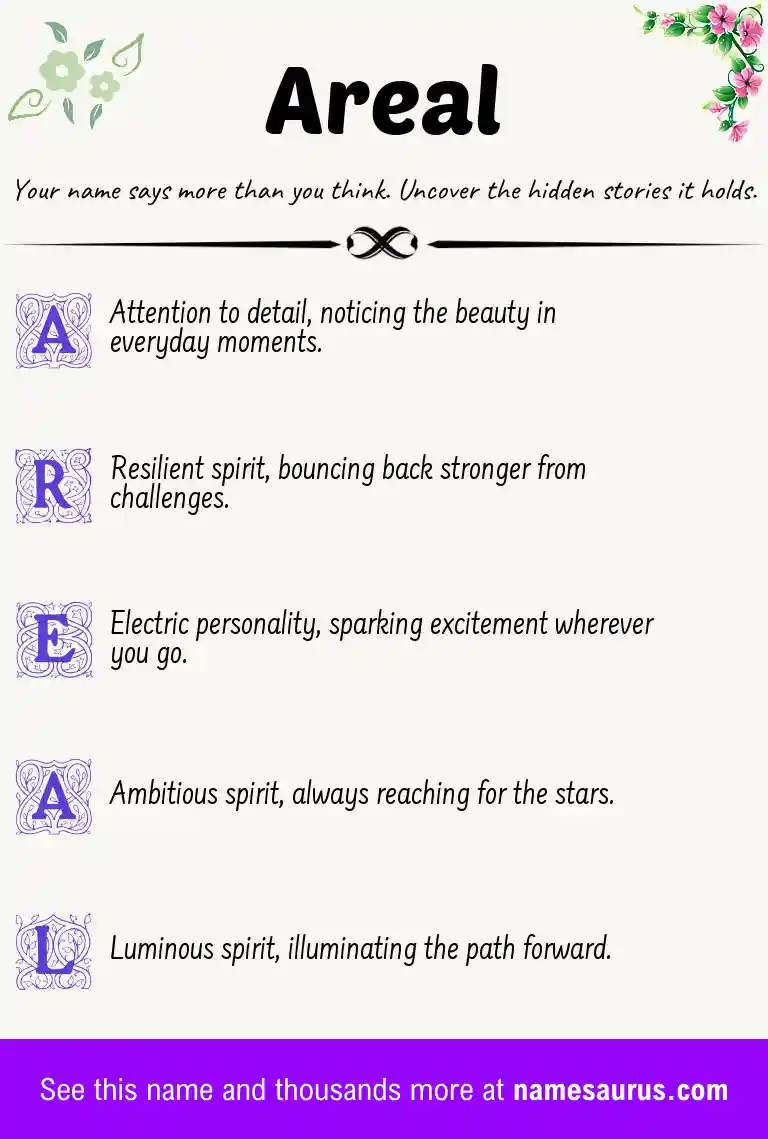 Acrostic poem about Areal.