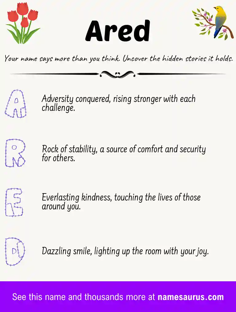 Acrostic poem about Ared.