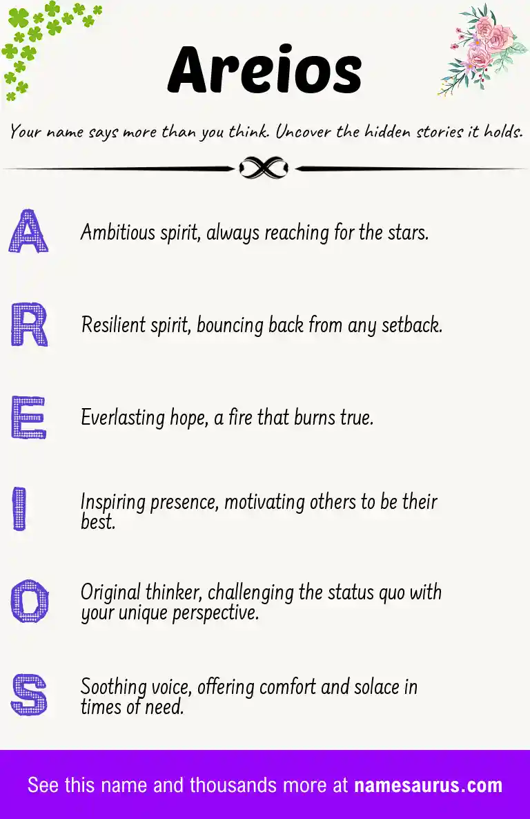 Acrostic poem about Areios.