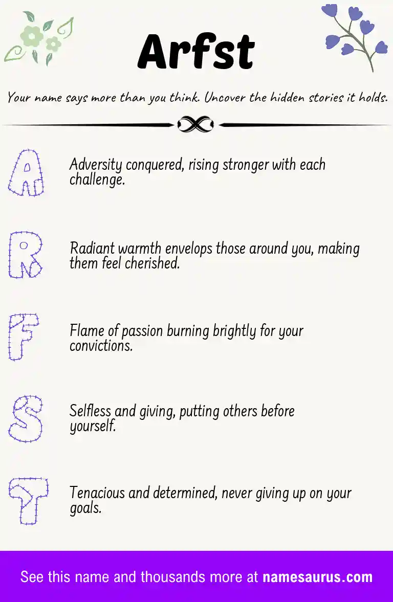 Acrostic poem about Arfst.