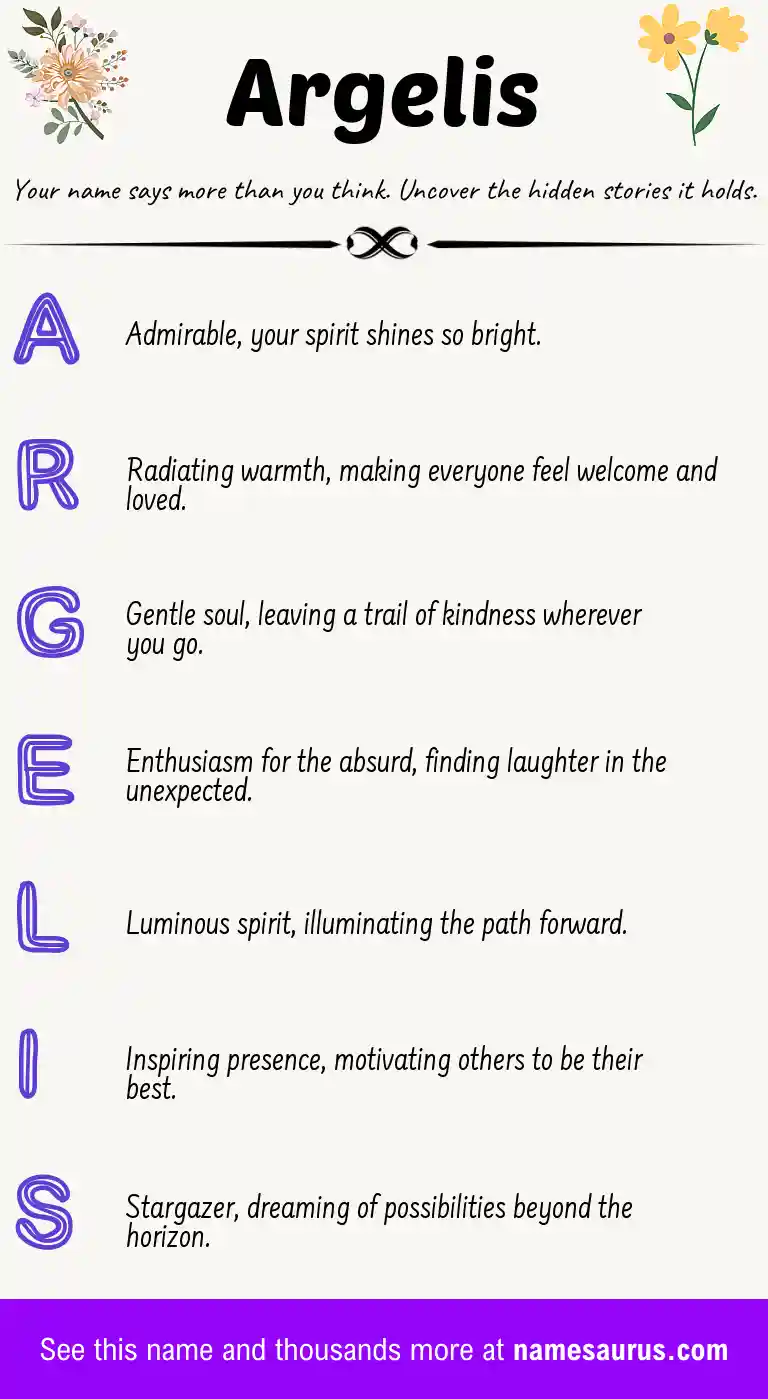 Acrostic poem about Argelis.