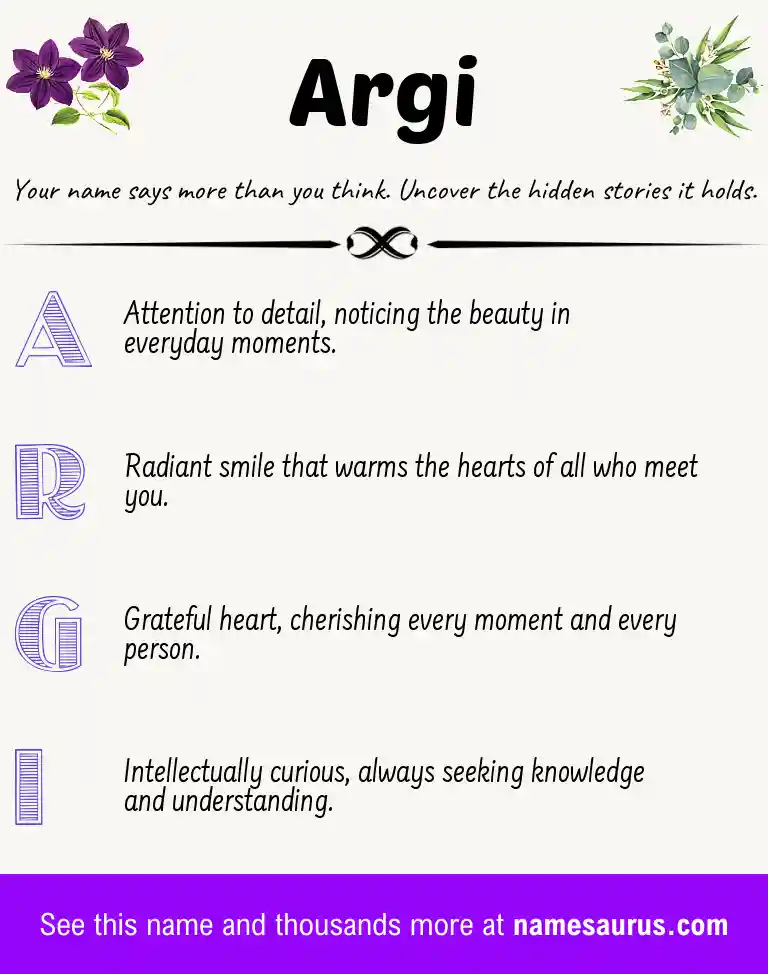 Acrostic poem about Argi.