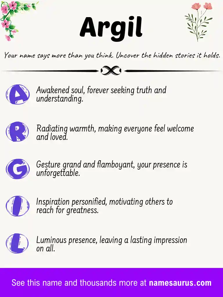 Acrostic poem about Argil.