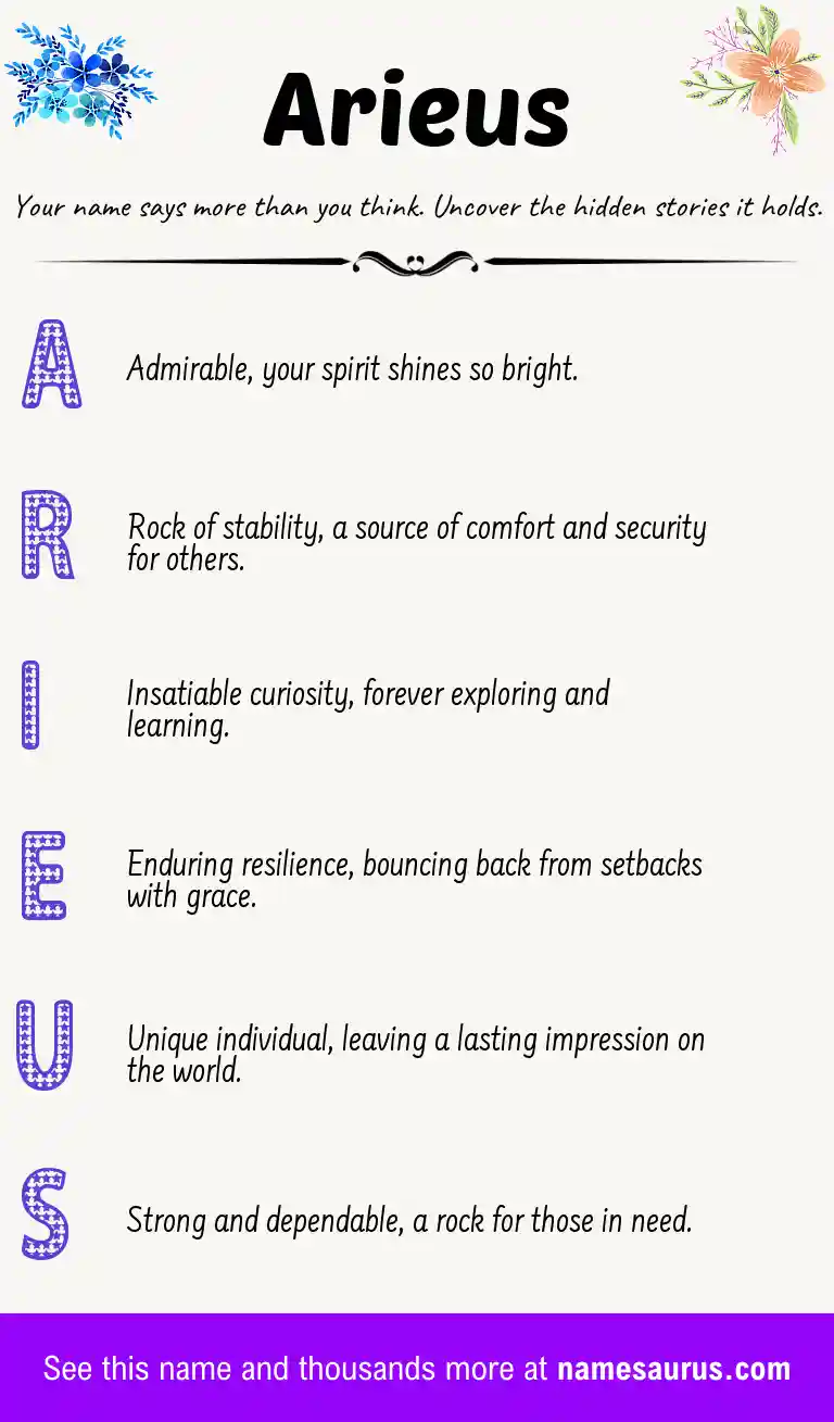Acrostic poem about Arieus.