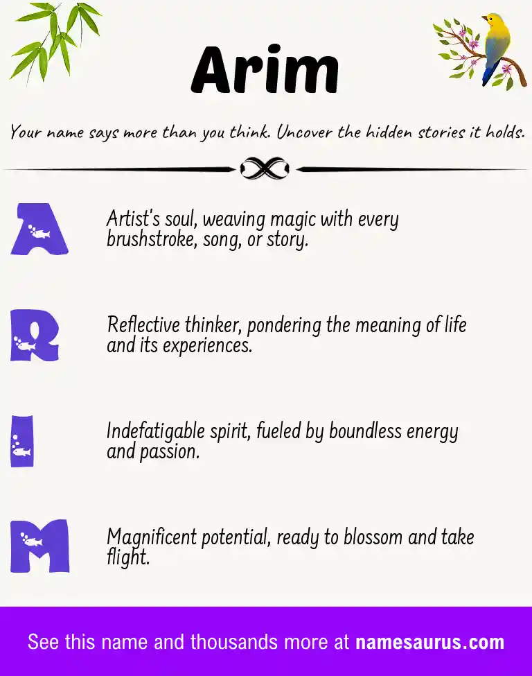 Acrostic poem about Arim.