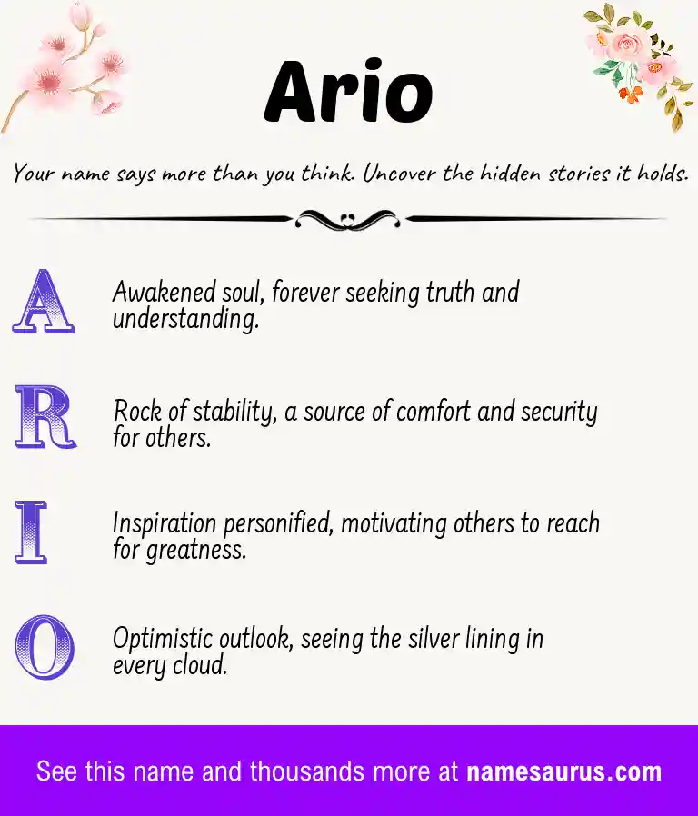 Acrostic poem about Ario.