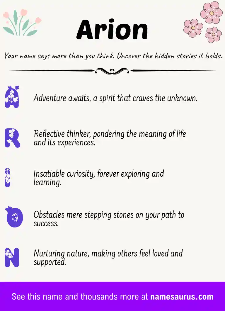 Acrostic poem about Arion.
