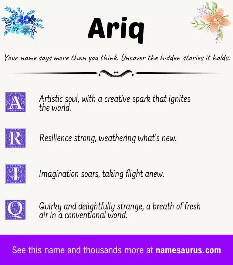 Acrostic poem about Ariq.